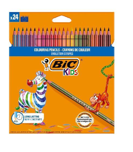 Astuccio 24 matite Evolution Stripes colori assortite BIC